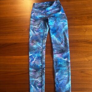 Girls Ivivva Blue Patterned Leggings